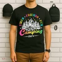 Camping Crew Fires Friends Fun Summer Vibes Camper  T-Shirt thumb 6