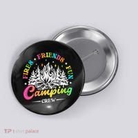 Camping Crew Fires Friends Fun Summer Vibes Camper  Button thumb 0