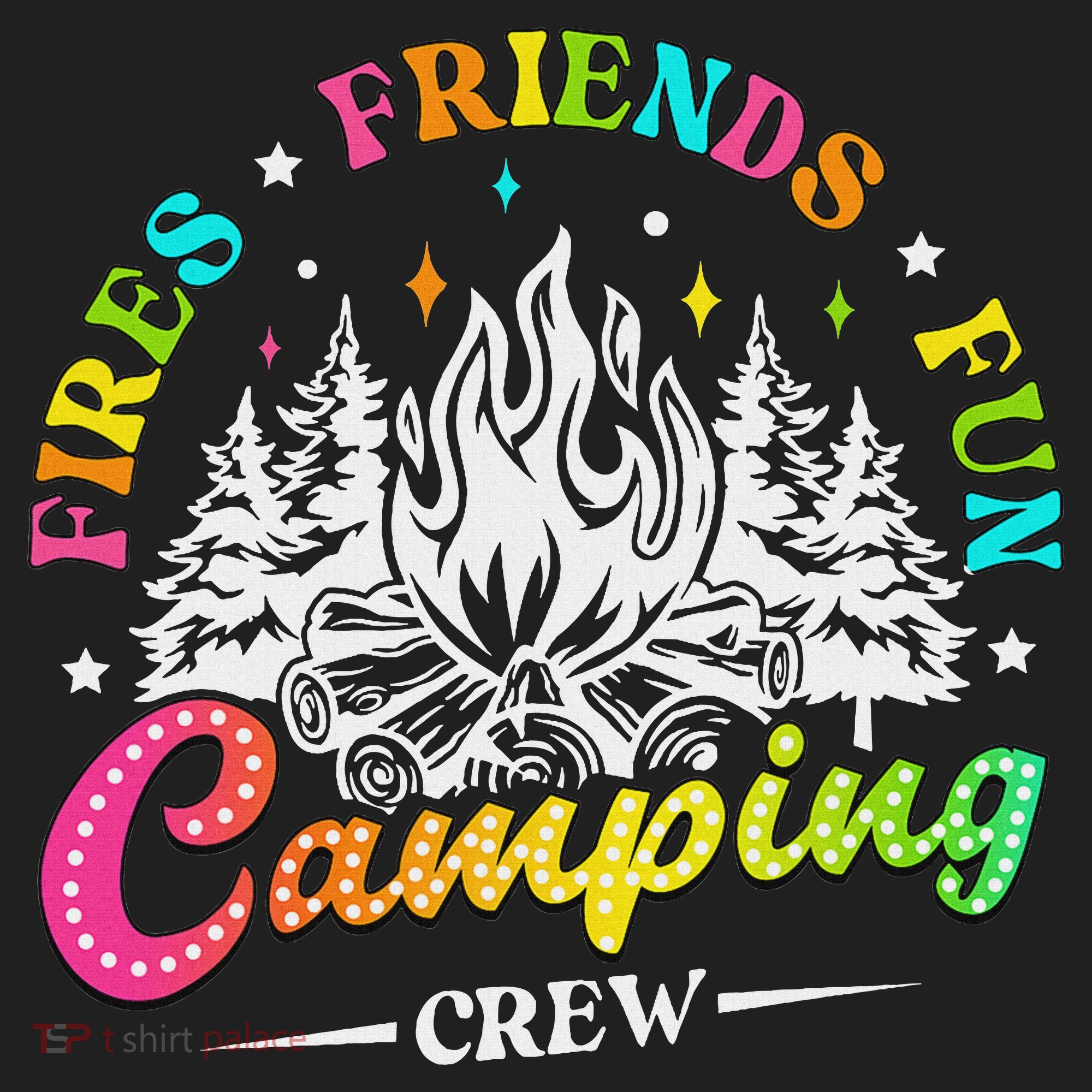 Camping Crew Fires Friends Fun Summer Vibes Camper  40oz Vacuum Insulated Stainless Steel Travel Tumbler