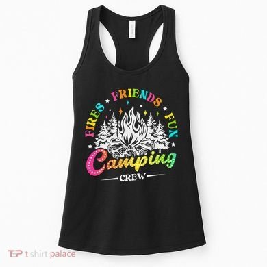 Camping Crew Fires Friends Fun Summer Vibes Camper  Women's Tank Top