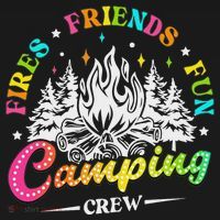 Camping Crew Fires Friends Fun Summer Vibes Camper  Women's Tank Top thumb 5