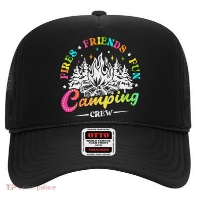 Camping Crew Fires Friends Fun Summer Vibes Camper  Hat