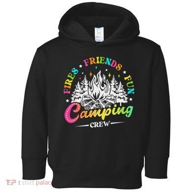 Camping Crew Fires Friends Fun Summer Vibes Camper  Toddler Hoodie