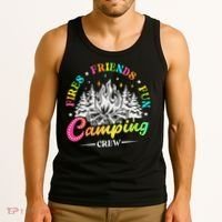 Camping Crew Fires Friends Fun Summer Vibes Camper  Tank Top thumb 3