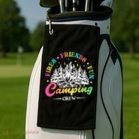 Camping Crew Fires Friends Fun Summer Vibes Camper  Golf Towel thumb 2