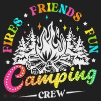 Camping Crew Fires Friends Fun Summer Vibes Camper  Golf Towel thumb 3