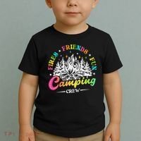 Camping Crew Fires Friends Fun Summer Vibes Camper  Toddler T-Shirt thumb 2