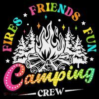 Camping Crew Fires Friends Fun Summer Vibes Camper  Women's Long Sleeve Shirt thumb 2