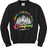 Camping Crew Fires Friends Fun Summer Vibes Camper  Kids Sweatshirt thumb 0