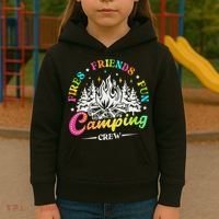 Camping Crew Fires Friends Fun Summer Vibes Camper  Kids Hoodie thumb 3