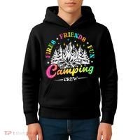 Camping Crew Fires Friends Fun Summer Vibes Camper  Kids Hoodie thumb 4