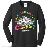 Camping Crew Fires Friends Fun Summer Vibes Camper  Kids Long Sleeve Shirt thumb 0