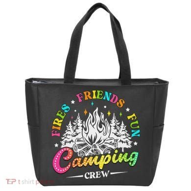 Camping Crew Fires Friends Fun Summer Vibes Camper  Tote Bag