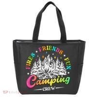 Camping Crew Fires Friends Fun Summer Vibes Camper  Tote Bag thumb 0