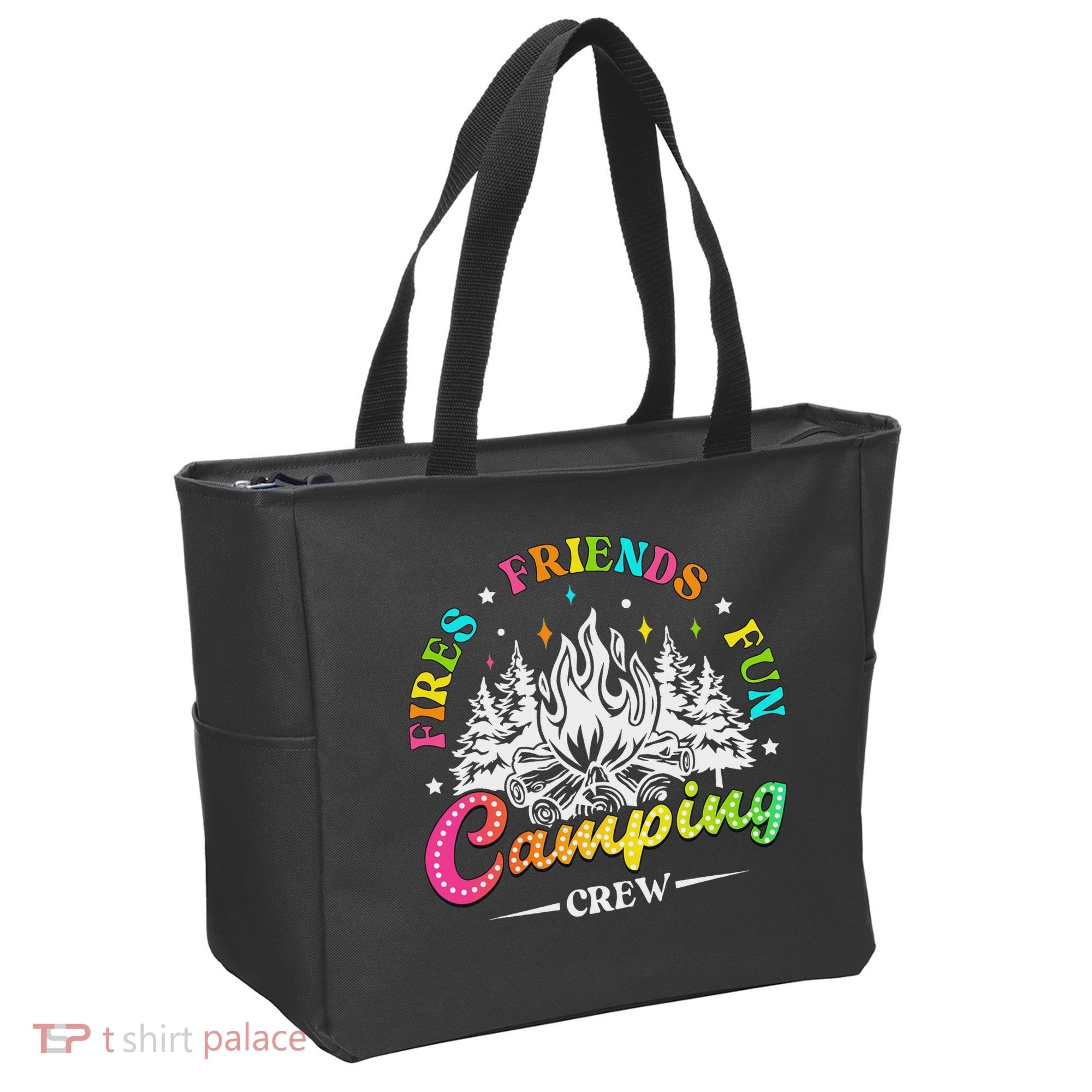 Camping Crew Fires Friends Fun Summer Vibes Camper  Tote Bag