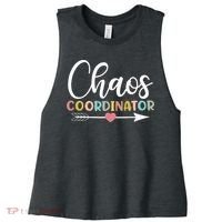 Chaos Coordinator funny quote Women's Racerback Cropped Tank thumb 0