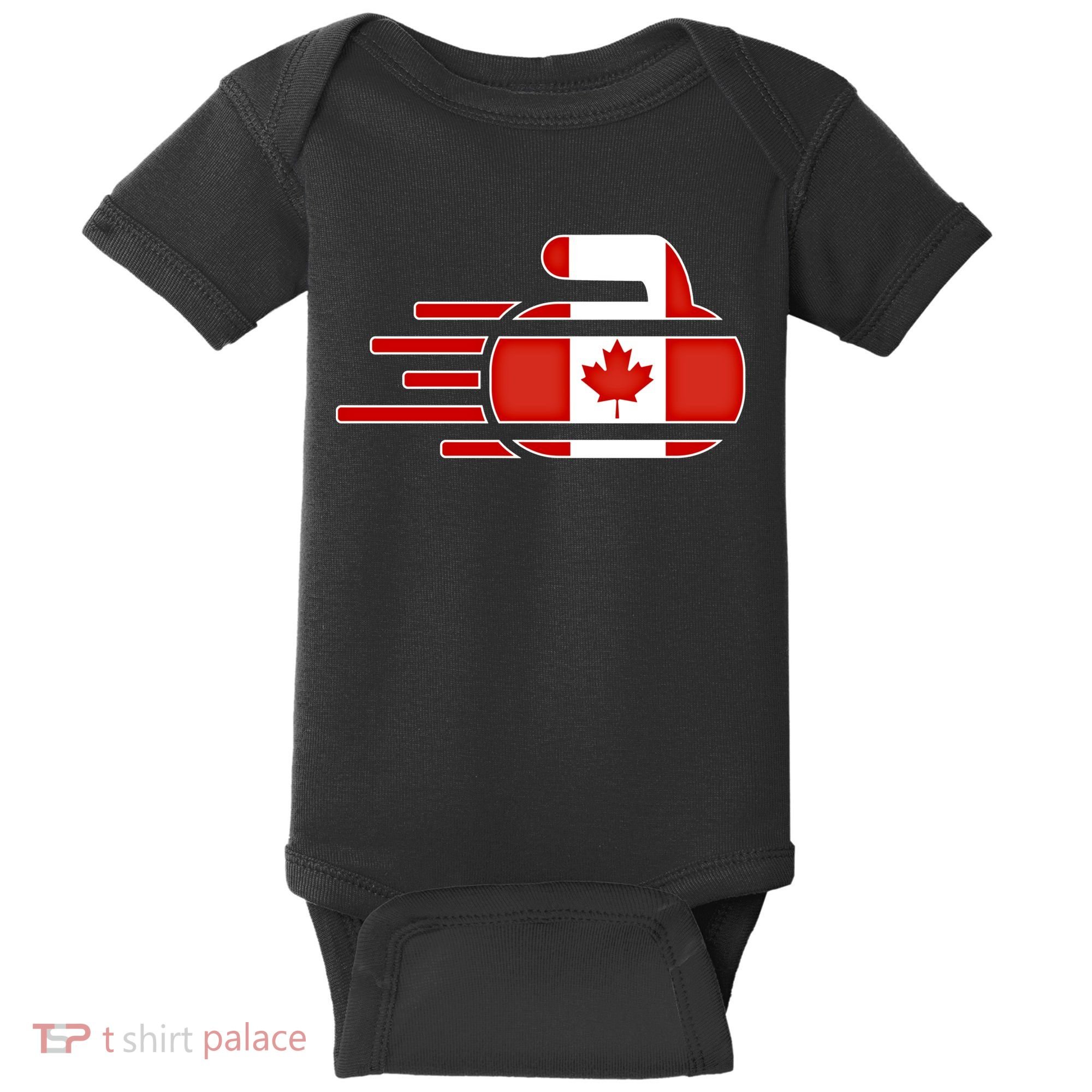 Canada Curling Fans Jersey Canadian Curlers Winter Sports Gift Baby Bodysuit