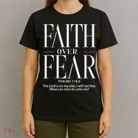 Christian Christianity Faith Over Fear T-Shirt thumb 4