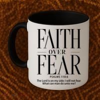 Christian Christianity Faith Over Fear Coffee Mug thumb 2