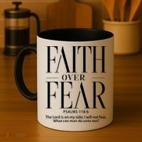 Christian Christianity Faith Over Fear Coffee Mug thumb 4