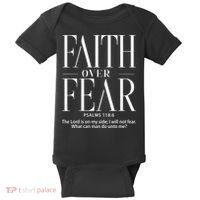 Christian Christianity Faith Over Fear Baby Bodysuit thumb 0