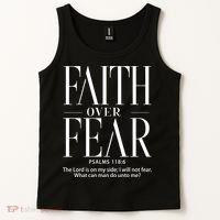 Christian Christianity Faith Over Fear Tank Top thumb 2