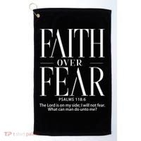 Christian Christianity Faith Over Fear Golf Towel thumb 0