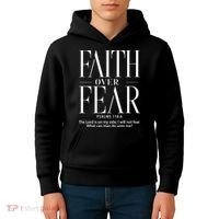 Christian Christianity Faith Over Fear Kids Hoodie thumb 4
