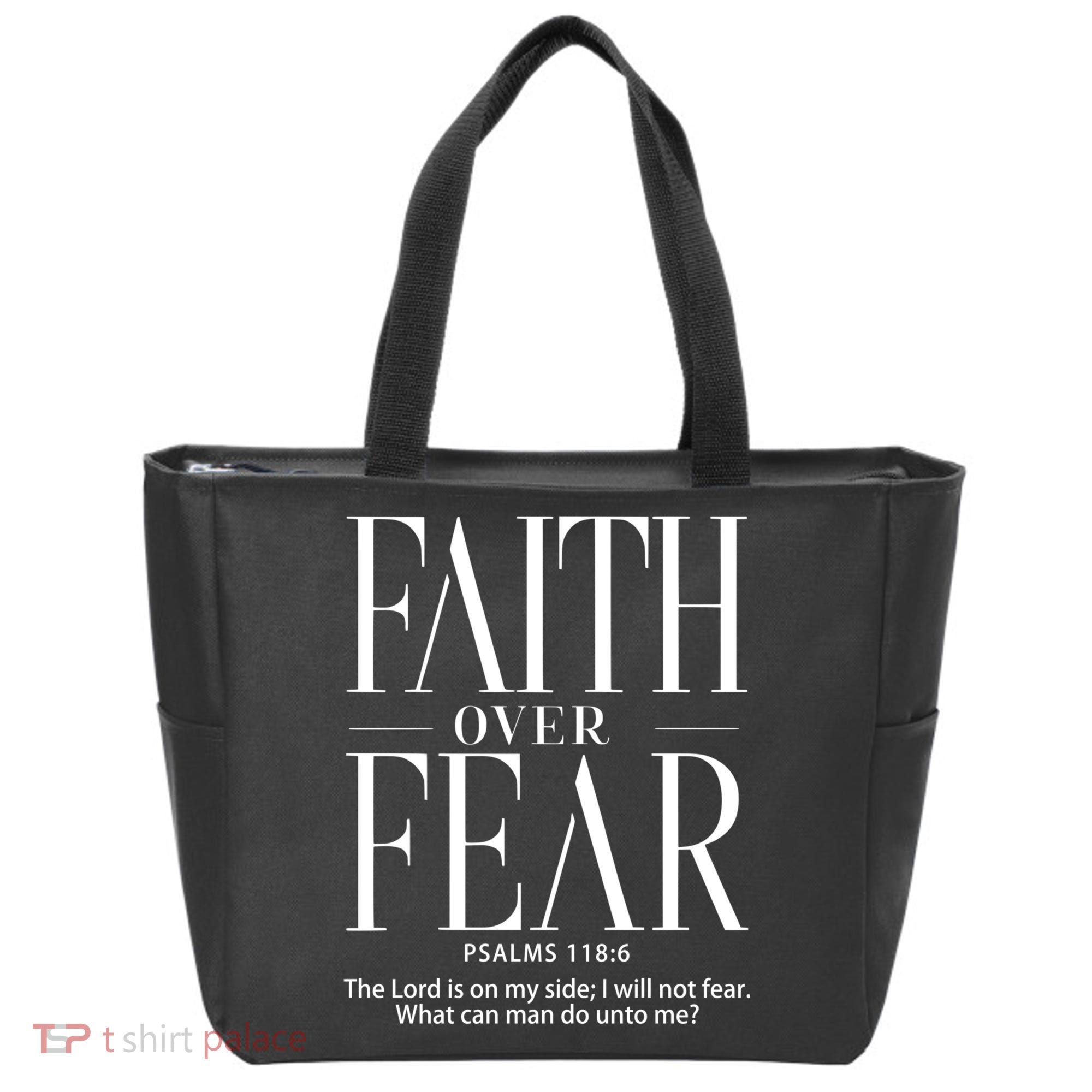 Christian Christianity Faith Over Fear Tote Bag
