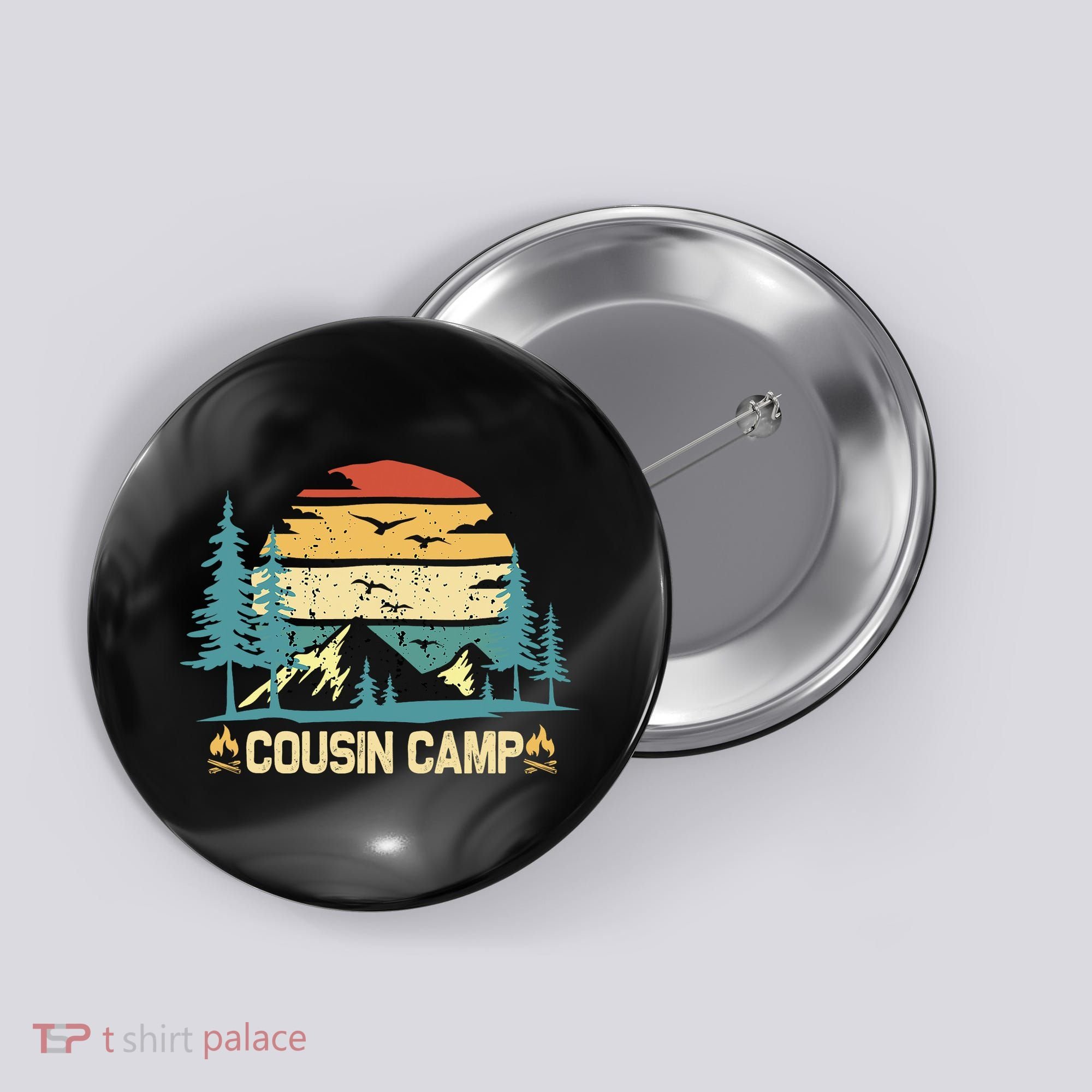 Cousin Camp Friends Summer Family Camping Vacation Button