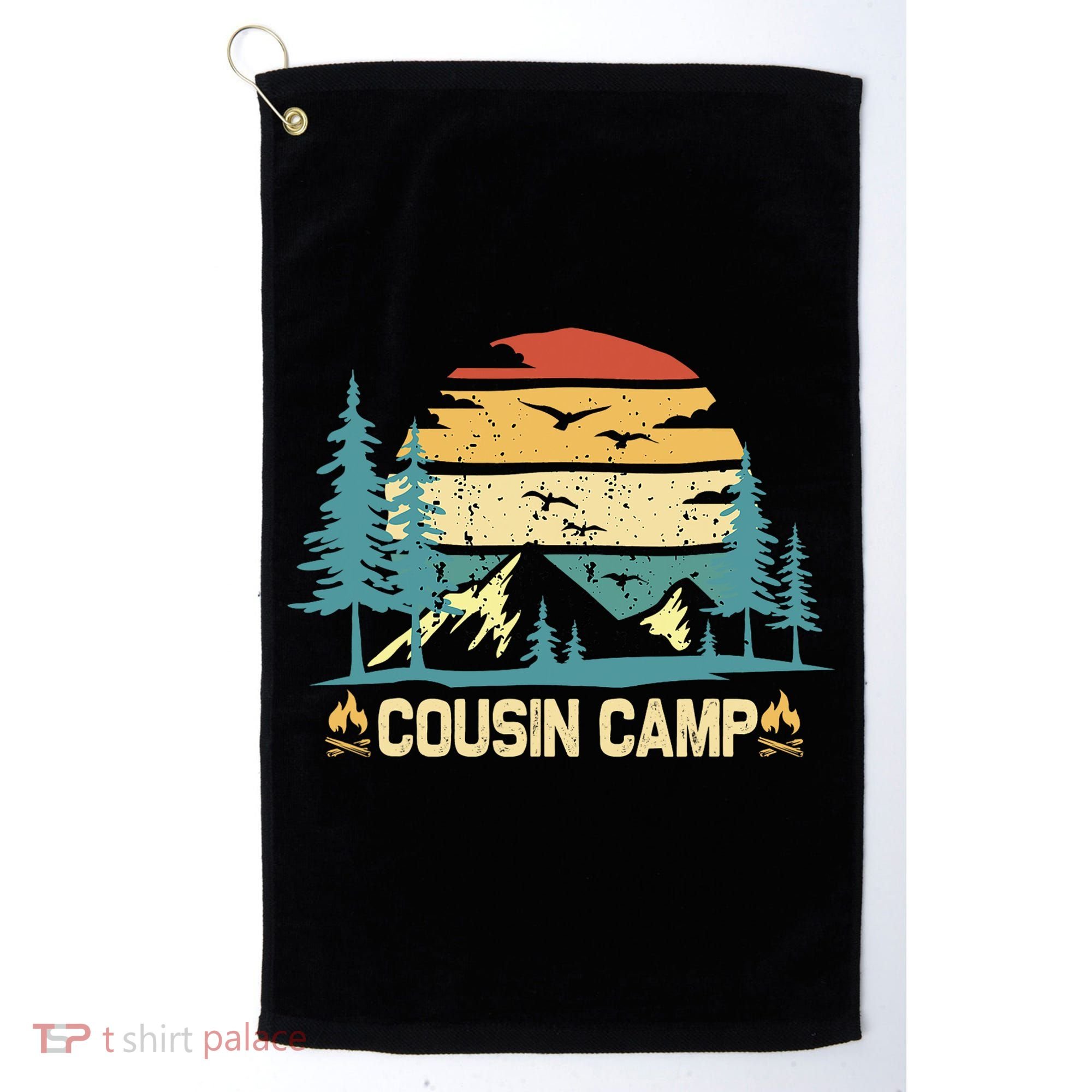 Cousin Camp Friends Summer Family Camping Vacation Golf Towel