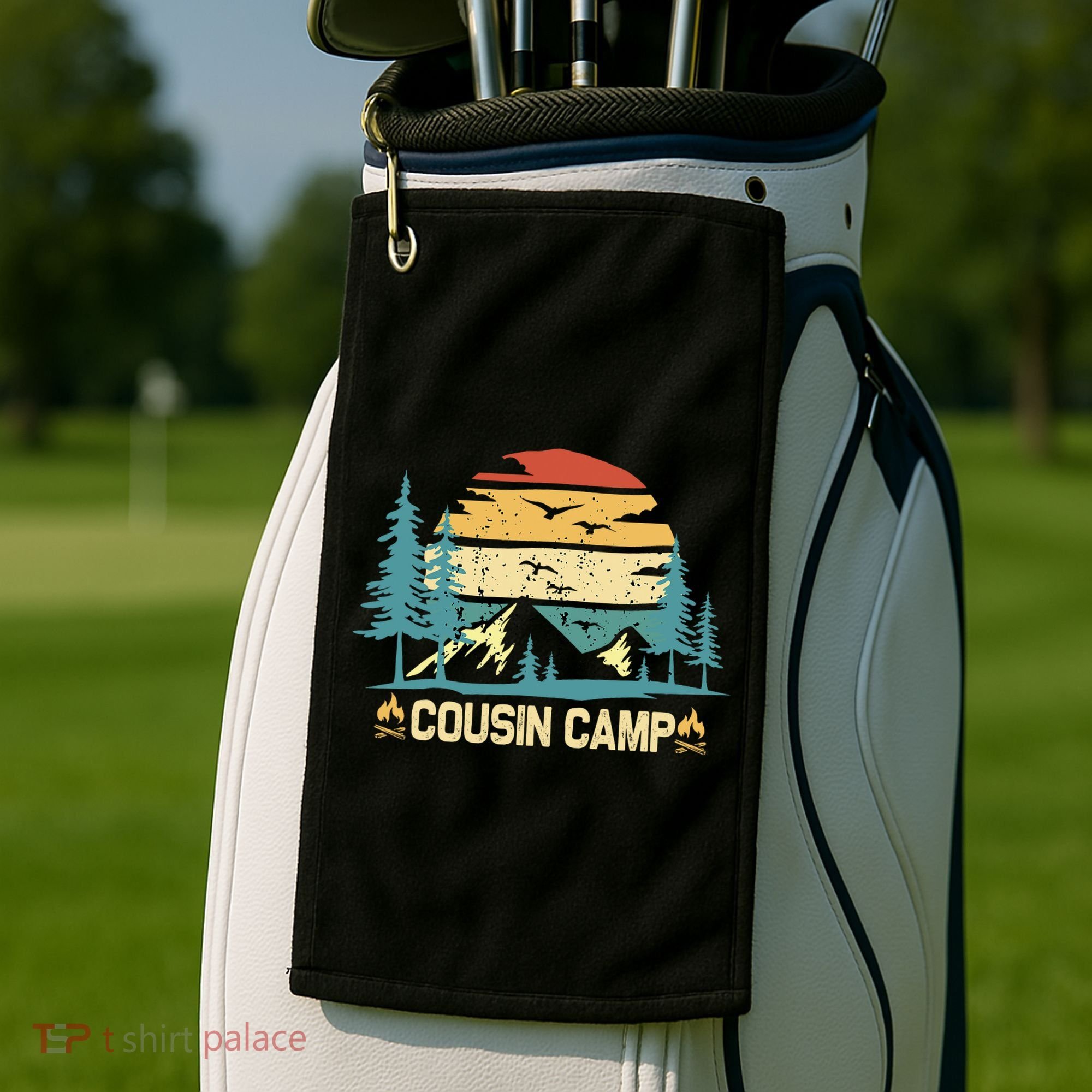 Cousin Camp Friends Summer Family Camping Vacation Golf Towel