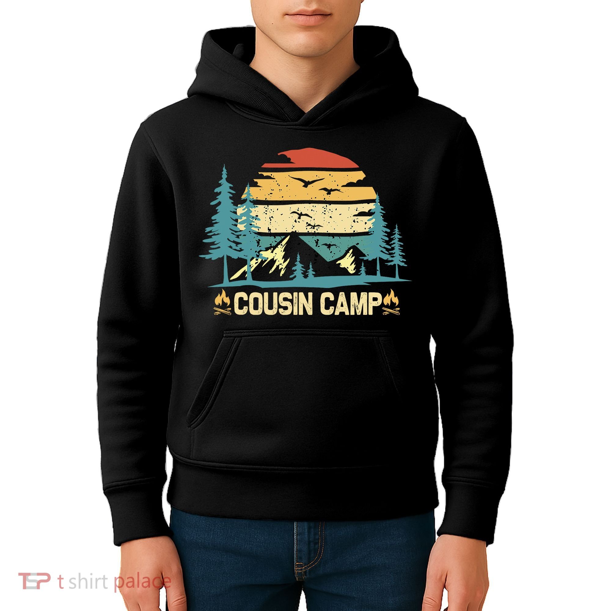 Cousin Camp Friends Summer Family Camping Vacation Kids Hoodie