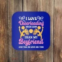 Cheer Cheerleading Friend I Love Cheerleading Much Less Gift Coaster thumb 0