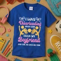 Cheer Cheerleading Friend I Love Cheerleading Much Less Gift Kids T-Shirt thumb 3
