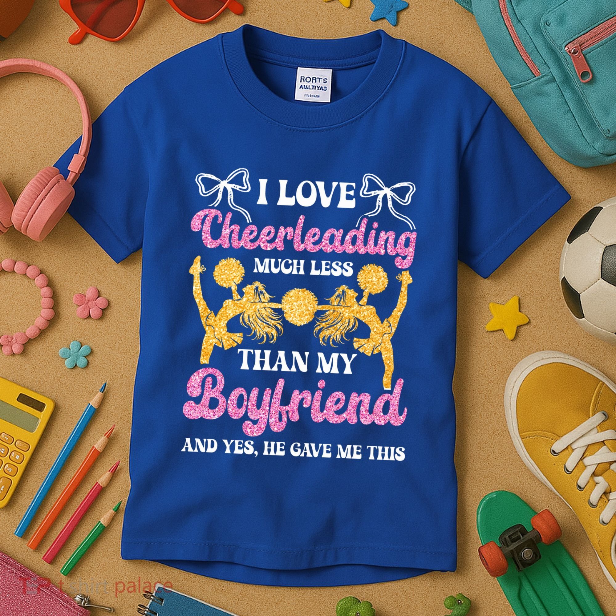 Cheer Cheerleading Friend I Love Cheerleading Much Less Gift Kids T-Shirt
