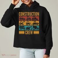 Construction Crew Funny Construction Worker Costume Birthday Ladies Heavyweight Boxy Pullover Hoodie thumb 0