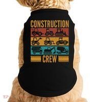 Construction Crew Funny Construction Worker Costume Birthday Doggie Tank thumb 0