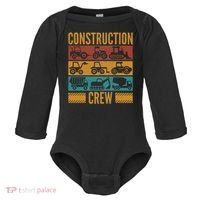 Construction Crew Funny Construction Worker Costume Birthday Baby Long Sleeve Bodysuit thumb 0