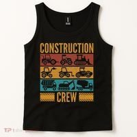 Construction Crew Funny Construction Worker Costume Birthday Tank Top thumb 2