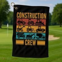 Construction Crew Funny Construction Worker Costume Birthday Golf Towel thumb 1