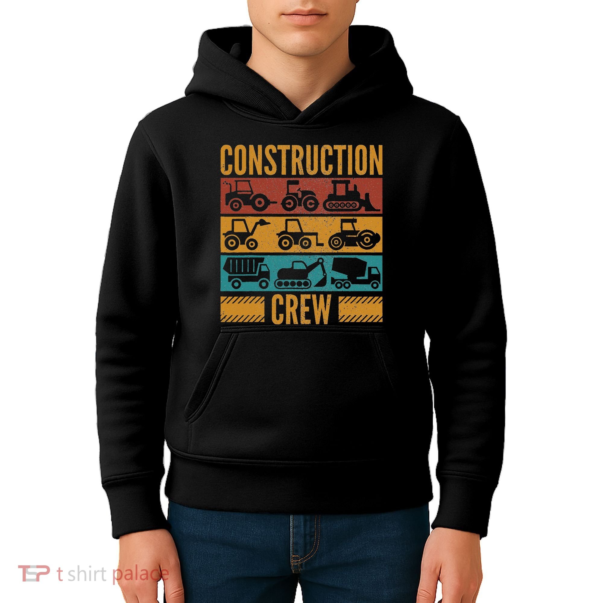 Construction Crew Funny Construction Worker Costume Birthday Kids Hoodie