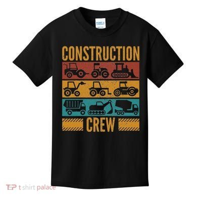 Construction Crew Funny Construction Worker Costume Birthday Kids T-Shirt