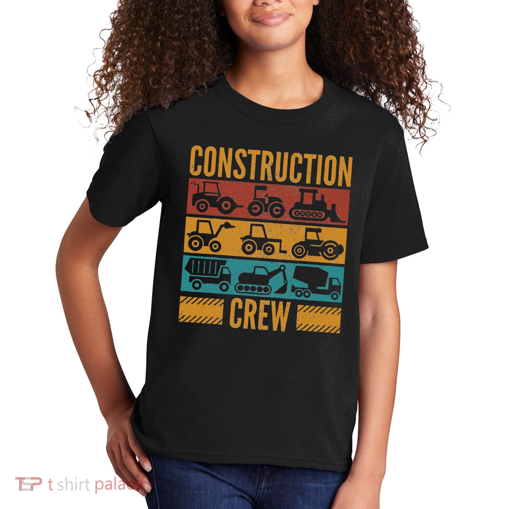 Construction Crew Funny Construction Worker Costume Birthday Kids T-Shirt