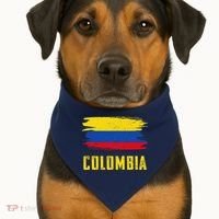 Colombia Columbian Flag Colombia USA-Made Doggie Bandana thumb 1
