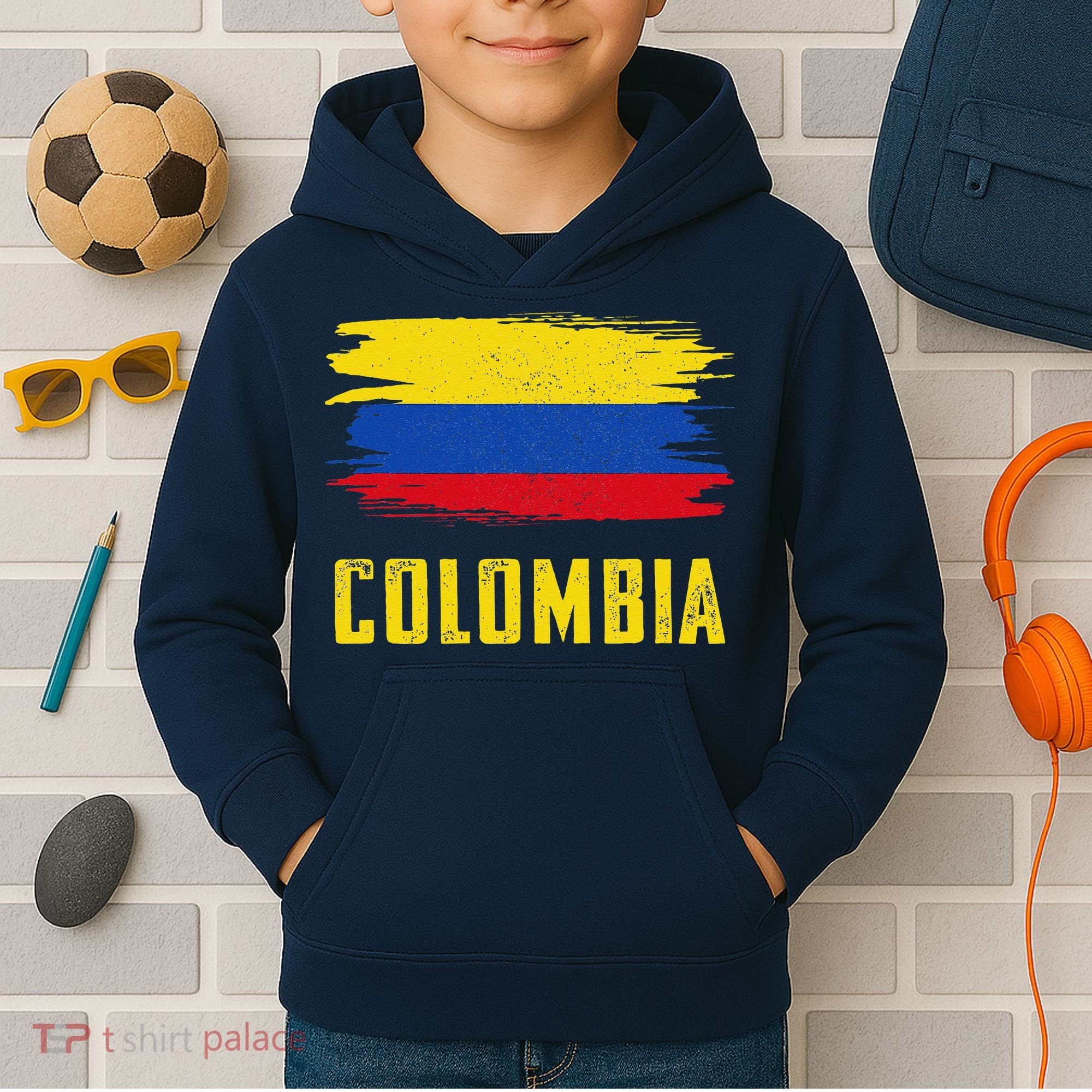 Colombia Columbian Flag Colombia Kids Hoodie