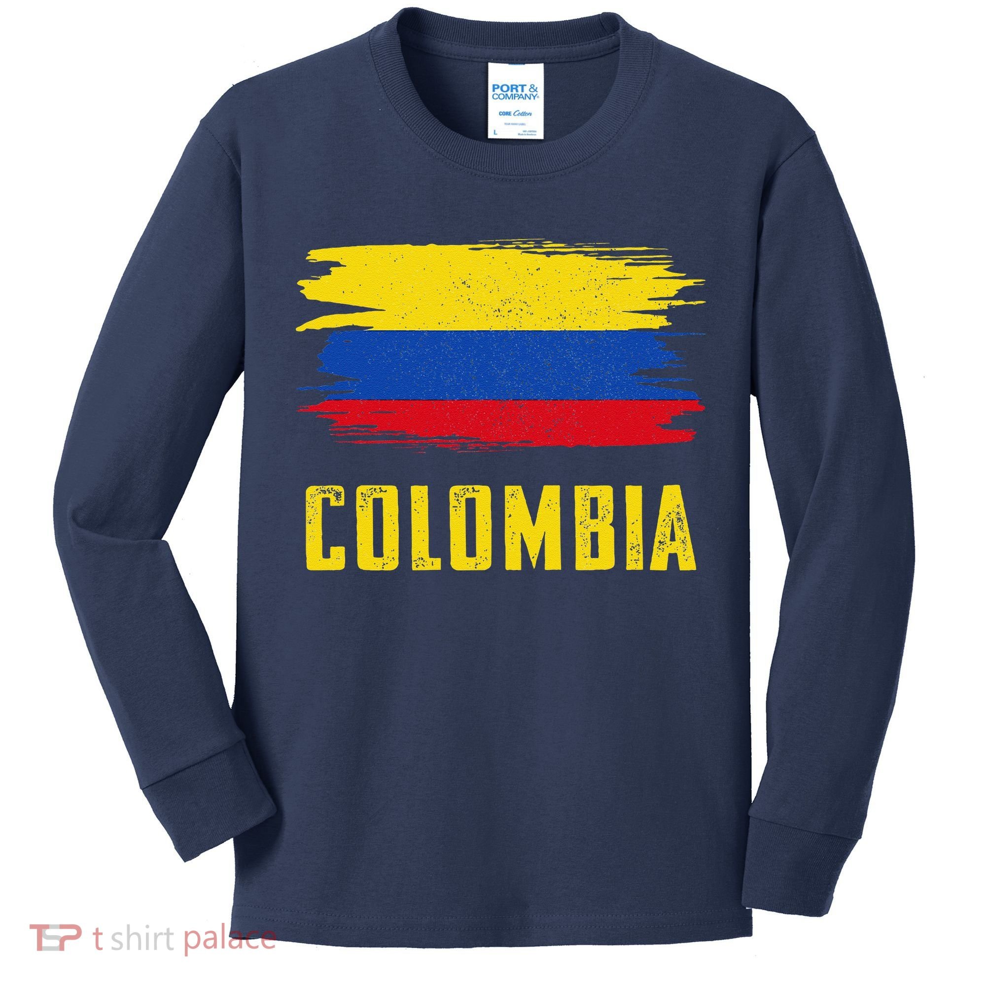 Colombia Columbian Flag Colombia Kids Long Sleeve Shirt