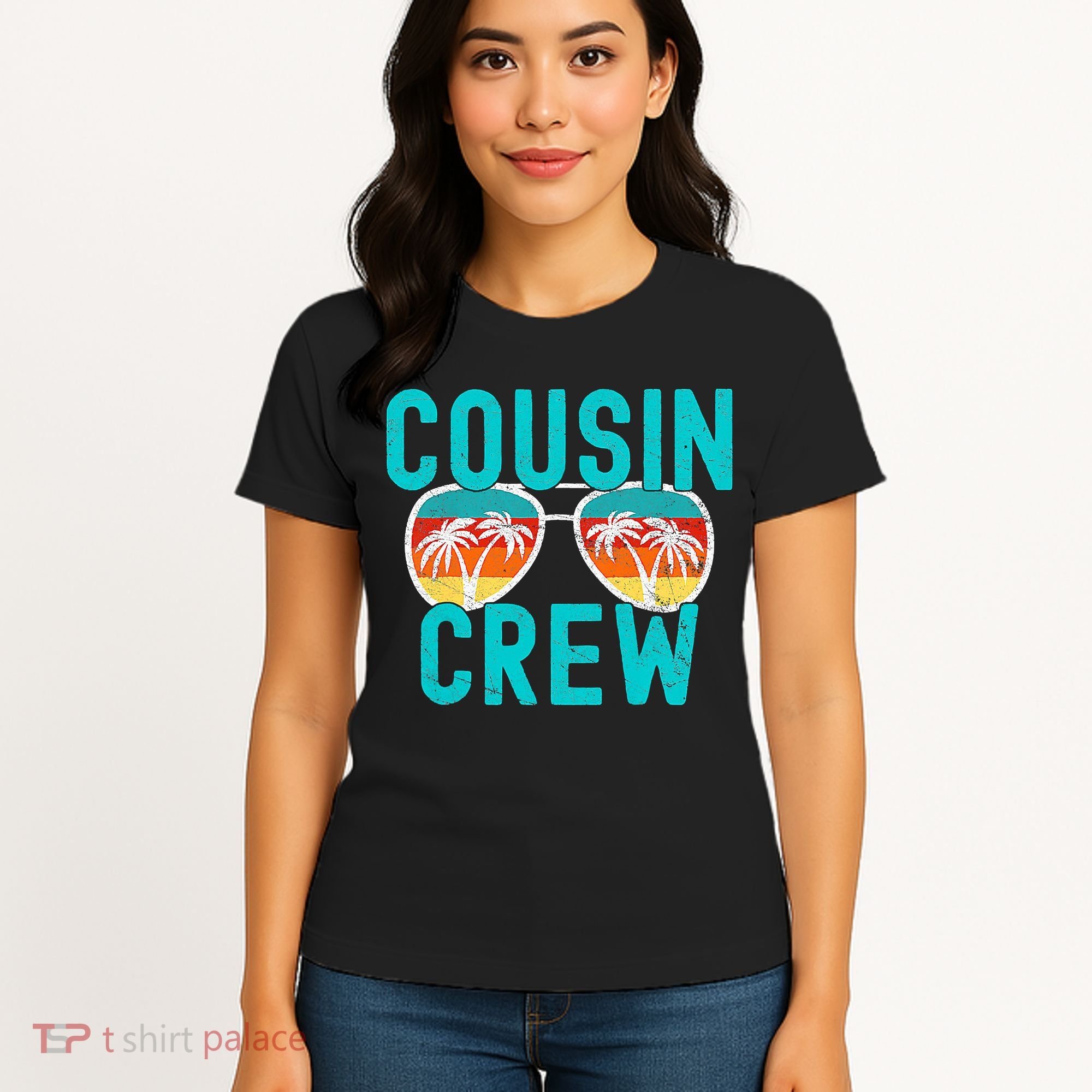 Cousin Crew Family Vacation Summer Vacation Beach Sunglasses Women's T-Shirt
