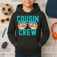 Cousin Crew Family Vacation Summer Vacation Beach Sunglasses Kids Hoodie thumb 2