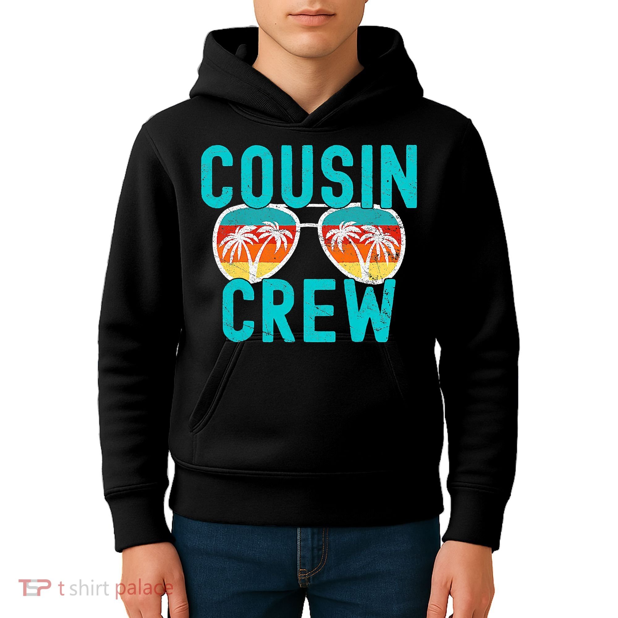 Cousin Crew Family Vacation Summer Vacation Beach Sunglasses Kids Hoodie